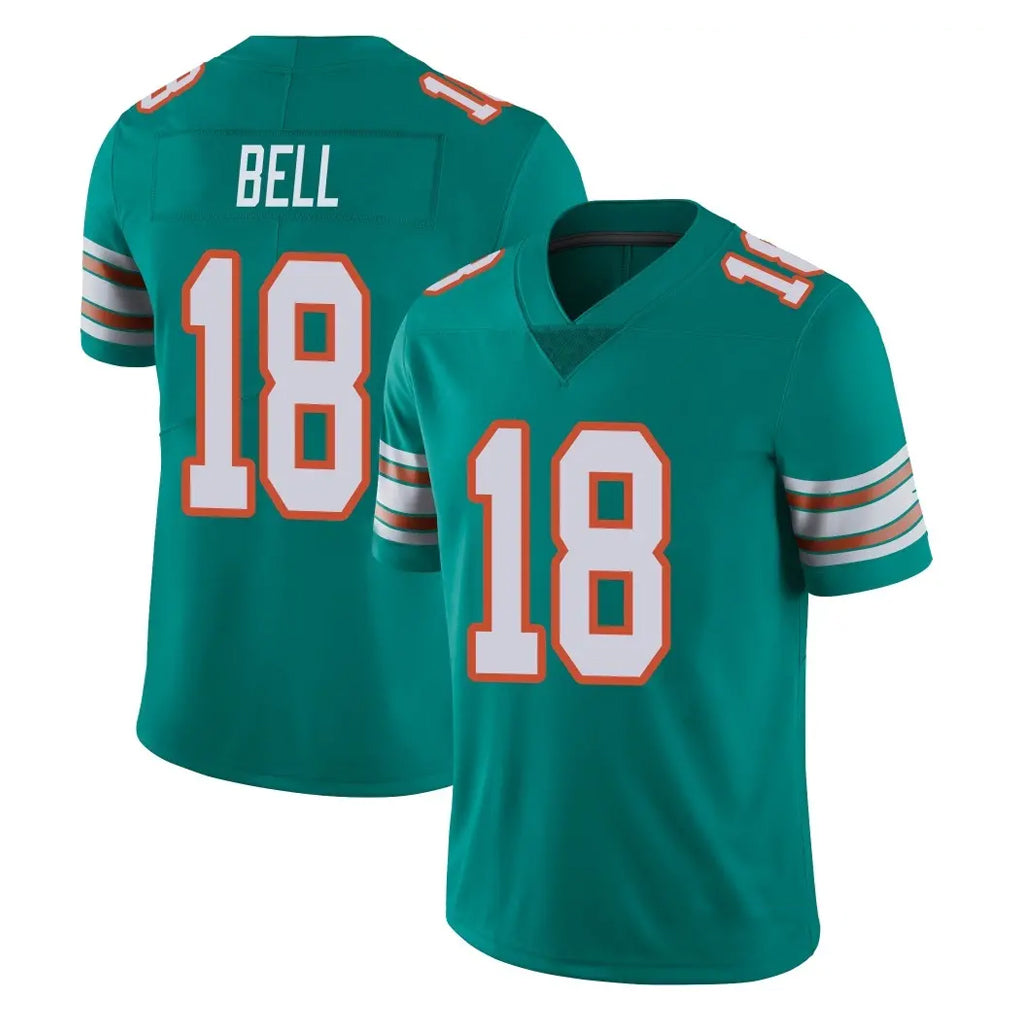 M.Dolphins #18 Chris Bell Player Aqua Limited Alternate Vapor Untouchable Home Game Gdoa Stitched Jerseys