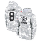 GB.Packers #8 Josh Jacobs Player Arctic Camo Salute to Service Hoodies Limited Game Gdoa Stitched Jerseys