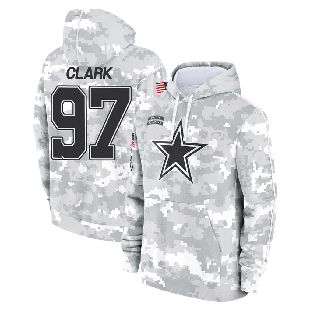 D.Cowboys #97 Kenny Clark Player Arctic Camo Salute to Service Hoodies Limited Game Gdoa Stitched Jerseys