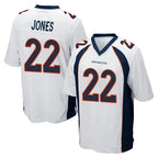 D.Broncos #22 Brandon Jones Player White Game Gdoa Stitched Jerseys