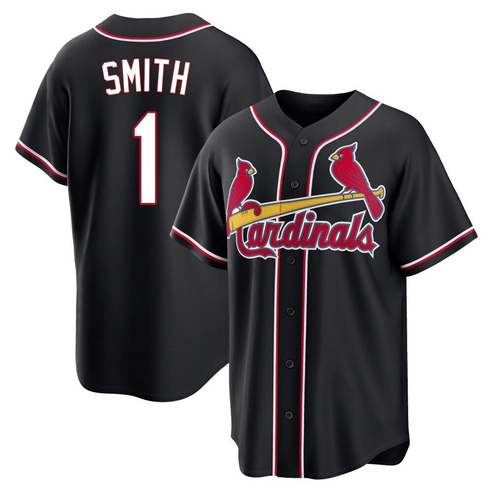 St. Louis Cardinals #1 Ozzie Smith Player Black Carbon Fashio Game Fdoa Stitched Jerseys