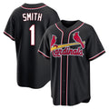 St. Louis Cardinals #1 Ozzie Smith Player Black Carbon Fashio Game Fdoa Stitched Jerseys