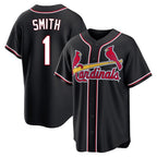 St. Louis Cardinals #1 Ozzie Smith Player Black Carbon Fashio Game Fdoa Stitched Jerseys