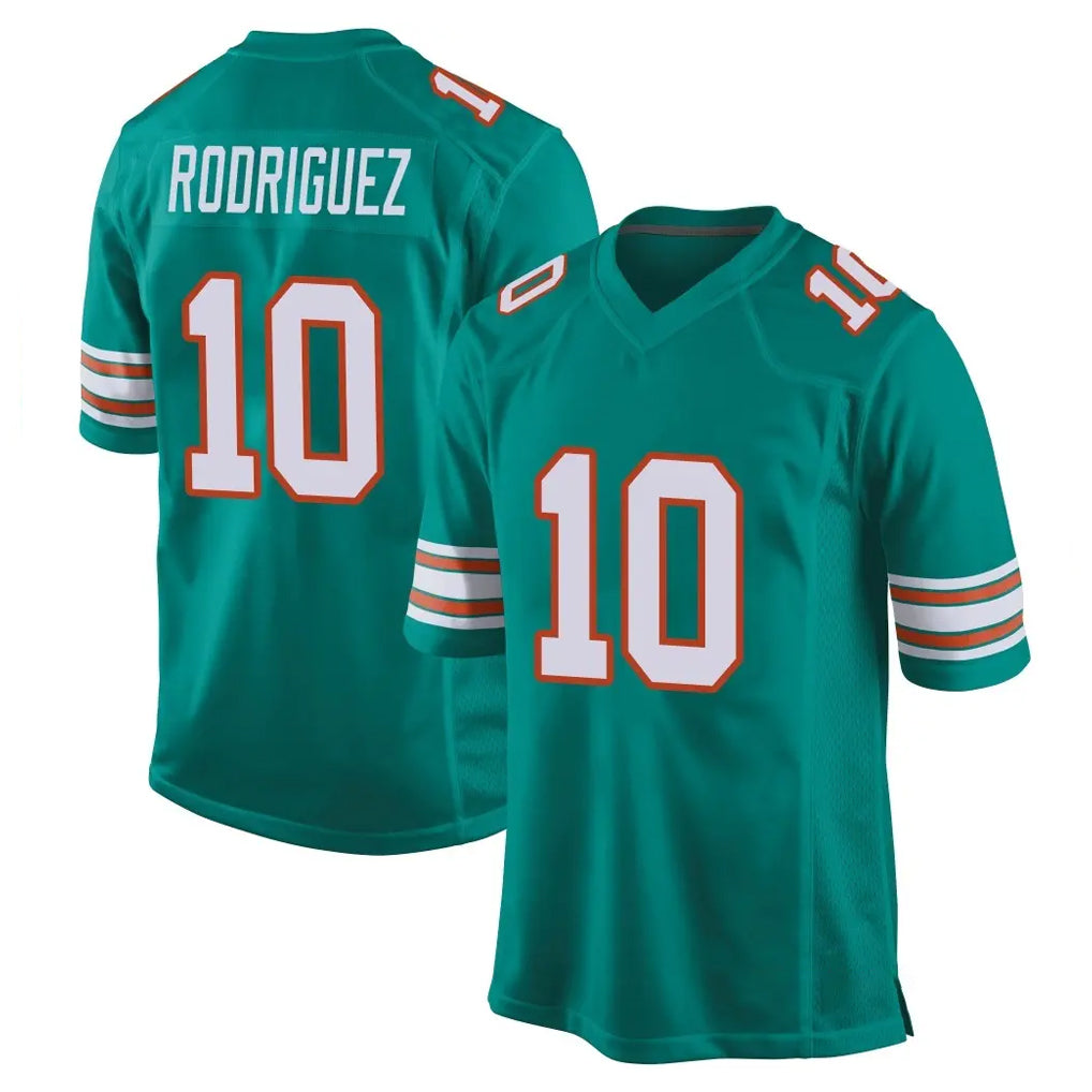 M.Dolphins #10 Jacob Rodriguez Player Aqua Alternate Home Game Gdoa Stitched Jerseys