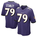 B.Ravens #79 Ronnie Stanley Player Purple Color Rush Home Game Gdoa Stitched Jerseys