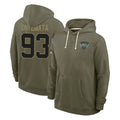 NY.Jets #93 David Onyemata Player Olive Salute to Service Pullover Hoodies Limited Gdoa Stitched Jerseys