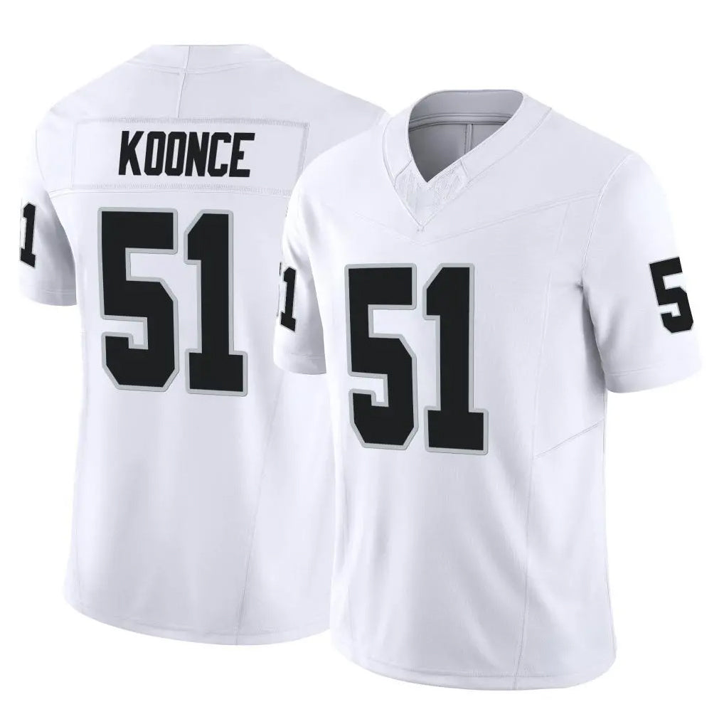LV.Raiders #51 Malcolm Koonce Player White Limited Vapor F.U.S.E. Home Game Gdoa Stitched Jerseys