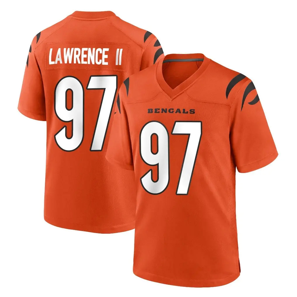 C.Bengals #97 Dexter Lawrence II Player Orange Home Game Gdoa Stitched Jerseys