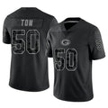 GB.Packers #50 Zach Tom Player Black Reflective Limited Home Game Gdoa Stitched Jerseys