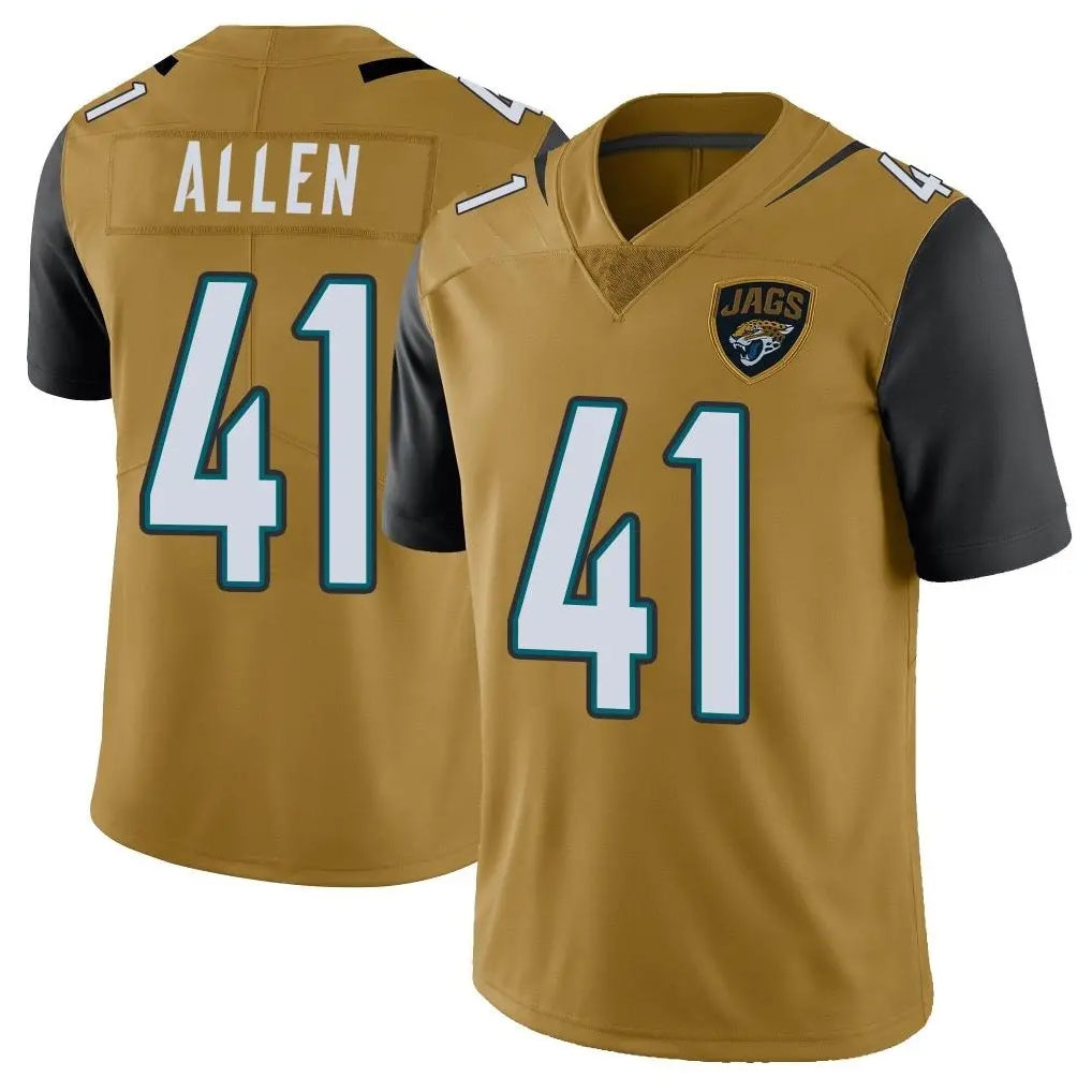 J.Jaguars #41 Josh Hines-Allen Player Gold Vapor Limited Home Game Gdoa Stitched Jerseys