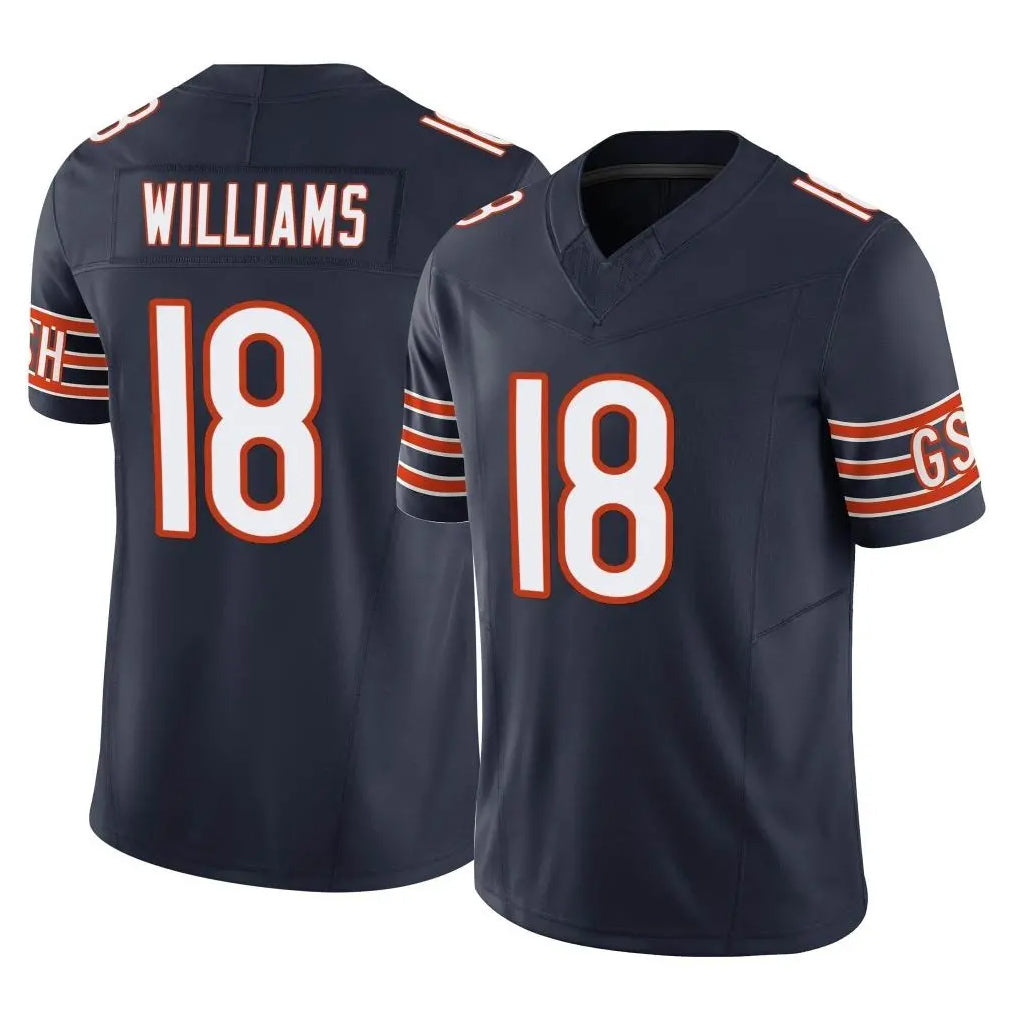C.Bears #18 Caleb Williams Player Navy Vapor F.U.S.E. Limited Home Game Gdoa Stitched Jerseys