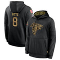A.Falcons #8 Kyle Pitts Sr. Player Black Salute to Service Limited Black Hoodie Gdoa Stitched Jerseys