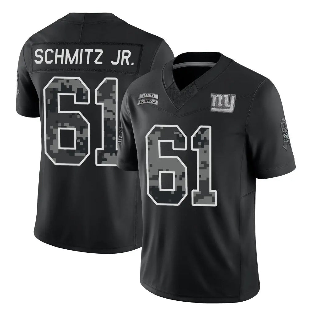 NY.Giants #61 John Michael Schmitz Jr. Player Black Limited 2026 Salute to Service Home Game Gdoa Stitched Jerseys