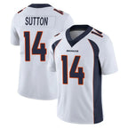 D.Broncos #14 Courtland Sutton Player White Vapor Untouchable Limited Home Game Gdoa Stitched Jerseys