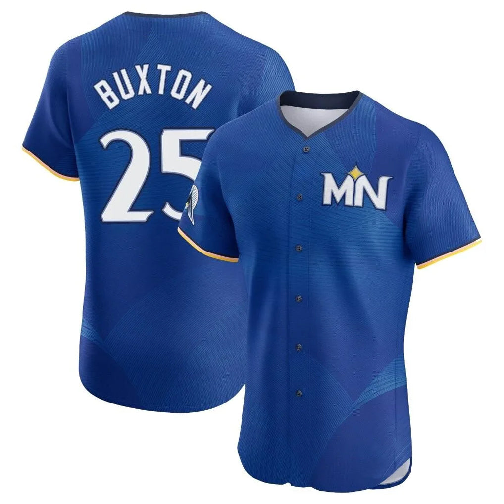 M.Twins #25 Byron Buxton Player Royal City Connect Limited Elite Home Fdoa Stitched Jerseys