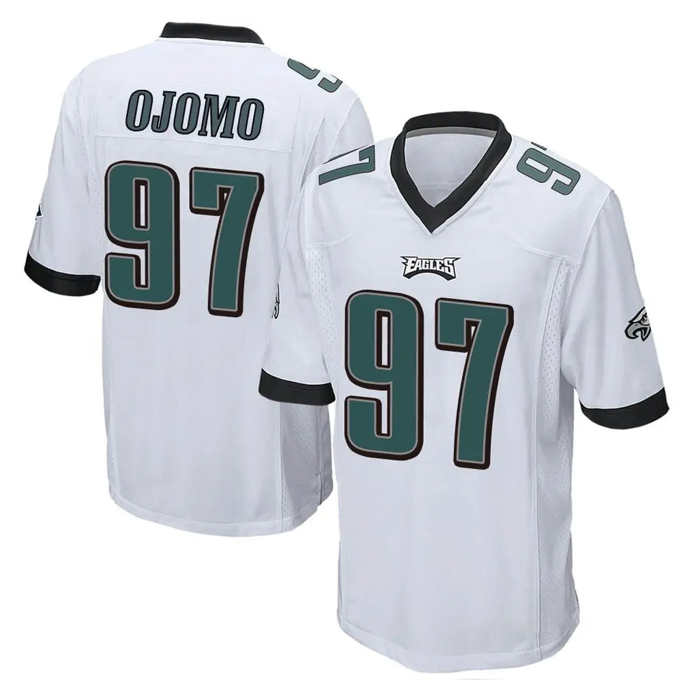 P.Eagles #97 Moro Ojomo Player White Home Game Gdoa Stitched Jerseys