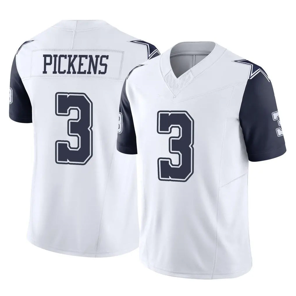 D.Cowboys #3 George Pickens Player White-Navy Limited Vapor F.U.S.E. Home Game Gdoa Stitched Jerseys