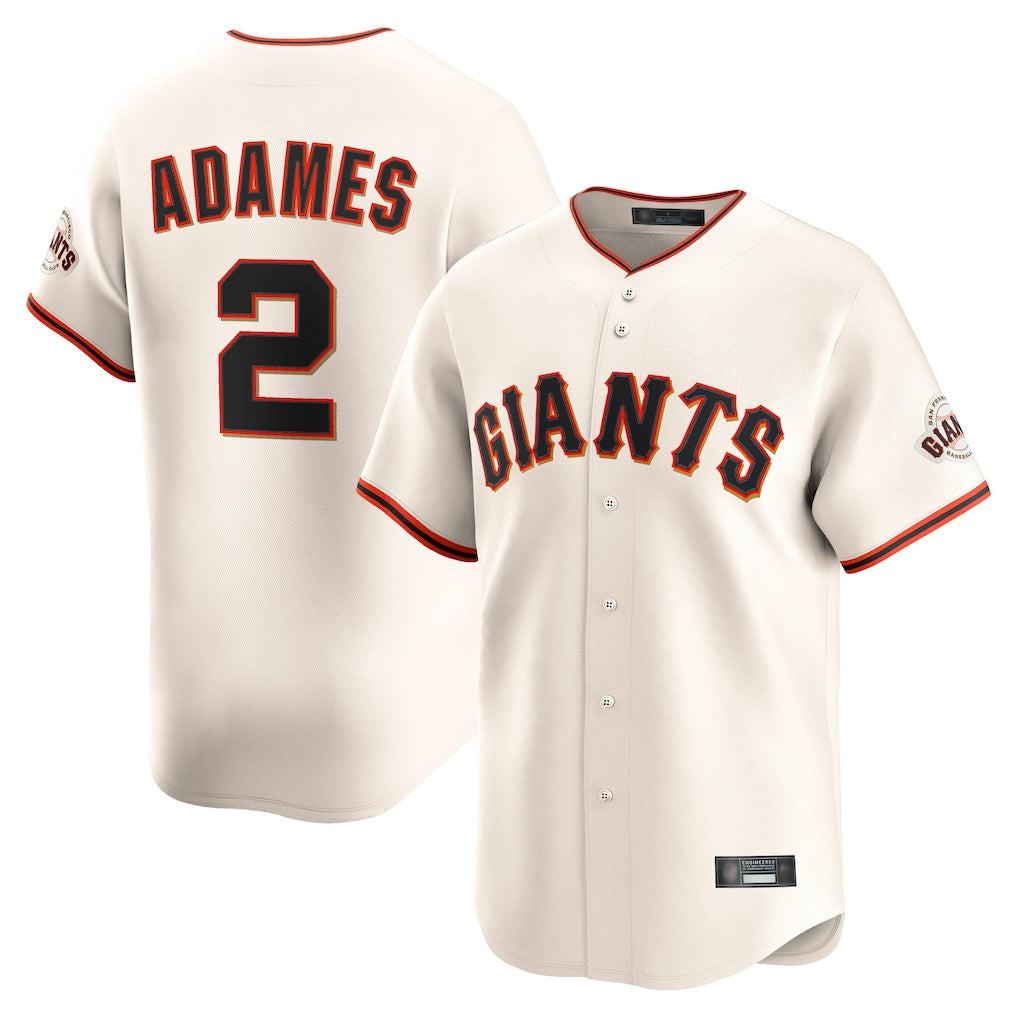 SF.Giants #2 Willy Adames Player Cream Home Limited Fdoa Stitched Jerseys