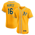 Athletics #16 Nick Kurtz Player Gold Limited Elite Home Game Gdoa Stitched Jerseys
