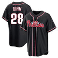 P.Phillies #28 Alec Bohm Player Black Fashion Out Home Game Fdoa Stitched Jerseys