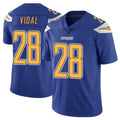 LA.Chargers #28 Kimani Vidal Player Royal Limited Color Rush Vapor Untouchable Home Game Gdoa Stitched Jerseys