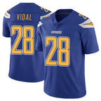 LA.Chargers #28 Kimani Vidal Player Royal Limited Color Rush Vapor Untouchable Home Game Gdoa Stitched Jerseys
