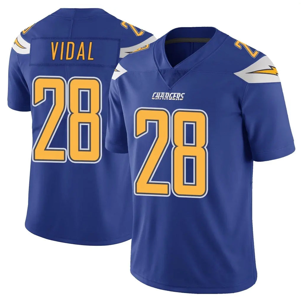 LA.Chargers #28 Kimani Vidal Player Royal Limited Color Rush Vapor Untouchable Home Game Gdoa Stitched Jerseys