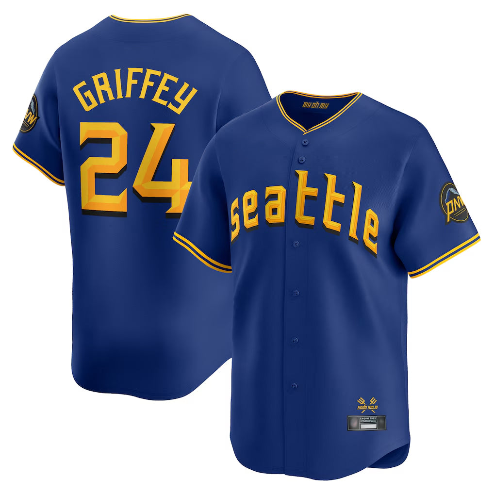 S.Mariners #24 Ken Griffey Jr Player Royal City Connect Home Limited Fdoa Stitched Jerseys