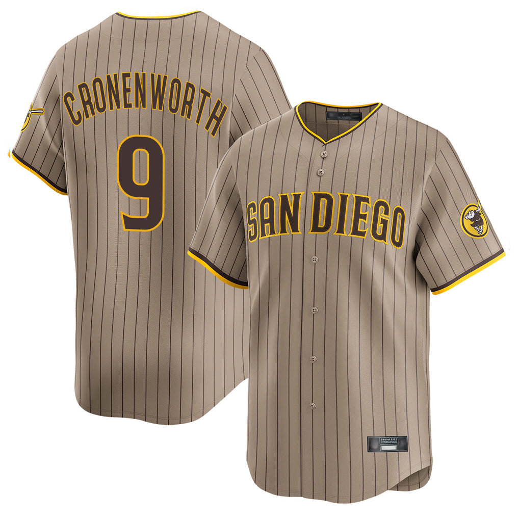S.Diego Padres #9 Jake Cronenworth Player Khaki Home Limited Fdoa Stitched Jerseys