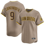 S.Diego Padres #9 Jake Cronenworth Player Khaki Home Limited Fdoa Stitched Jerseys