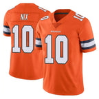 D.Broncos #10 Bo Nix Player Orange Vapor Untouchable Limited Home Game Gdoa Stitched Jerseys