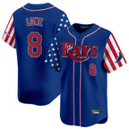 T.Bay Rays #8 Brandon Lowe Player Royal 2025 Independence Day Vapor Premier Limited Fdoa Stitched Jerseys
