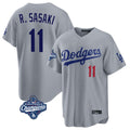 LA.Dodgers #11 Roki Sasaki Player Gray World Series Meet Game Home Fdoa Stitched Jerseys