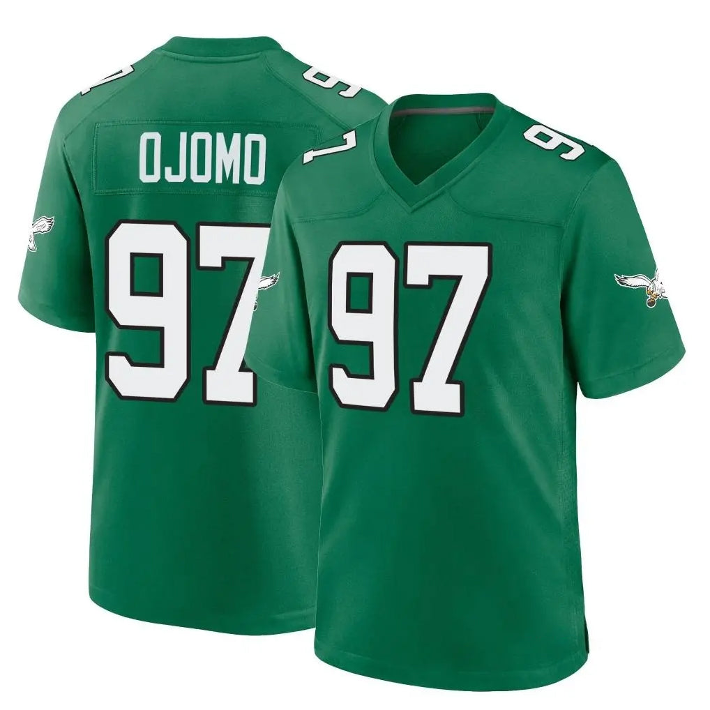 P.Eagles #97 Moro Ojomo Player Green Kelly Alternate Home Game Gdoa Stitched Jerseys