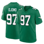 P.Eagles #97 Moro Ojomo Player Green Kelly Alternate Home Game Gdoa Stitched Jerseys