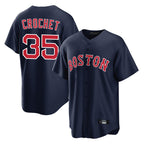 B.Red Sox #35 Garrett Crochet Player Navy Home Game Gdoa Stitched Jerseys