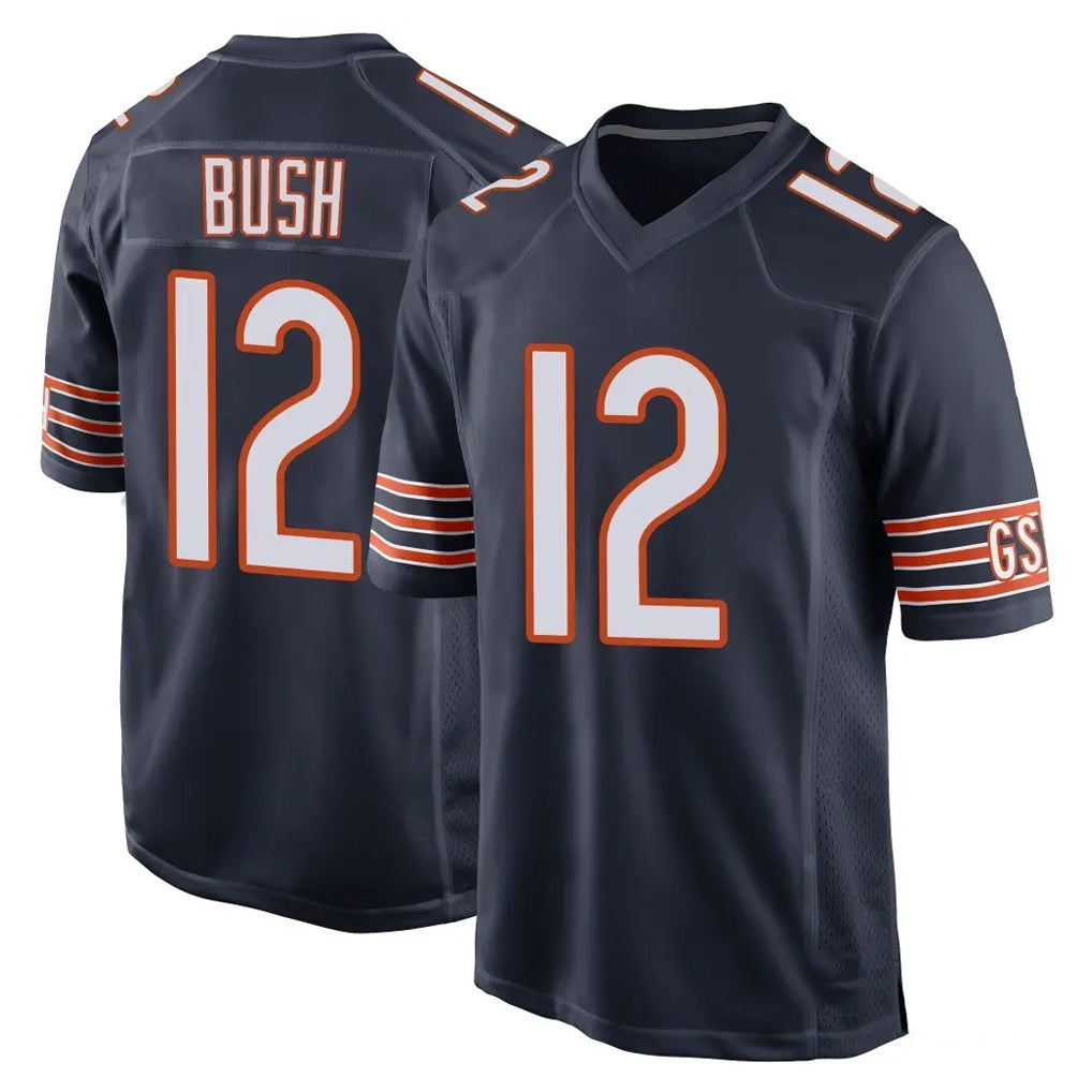 C.Bears #12 Devin Bush Player Navy Home Game Gdoa Stitched Jerseys