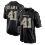 NO.Saints #41 Alvin Kamara Player Black Carbon Fashion Home Game Gdoa Stitched Jerseys