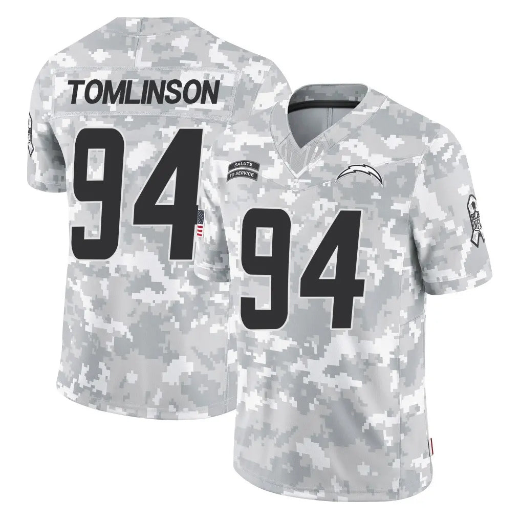 LA.Chargers #94 Dalvin Tomlinson Player Arctic Camo Salute To Service Limited Game Gdoa Stitched Jerseys