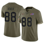 B.Bills #88 Dawson Knox Player Olive Salute To Service Game Gdoa Stitched Jerseys