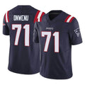 NE.Patriots #71 Mike Onwenu Player Navy Limited Vapor F.U.S.E. Home Game Gdoa Stitched Jerseys