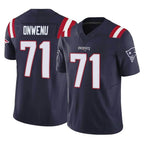 NE.Patriots #71 Mike Onwenu Player Navy Limited Vapor F.U.S.E. Home Game Gdoa Stitched Jerseys