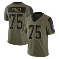 NO.Saints #75 Taliese Fuaga Player Olive Salute To Service Limited Game Gdoa Stitched Jerseys