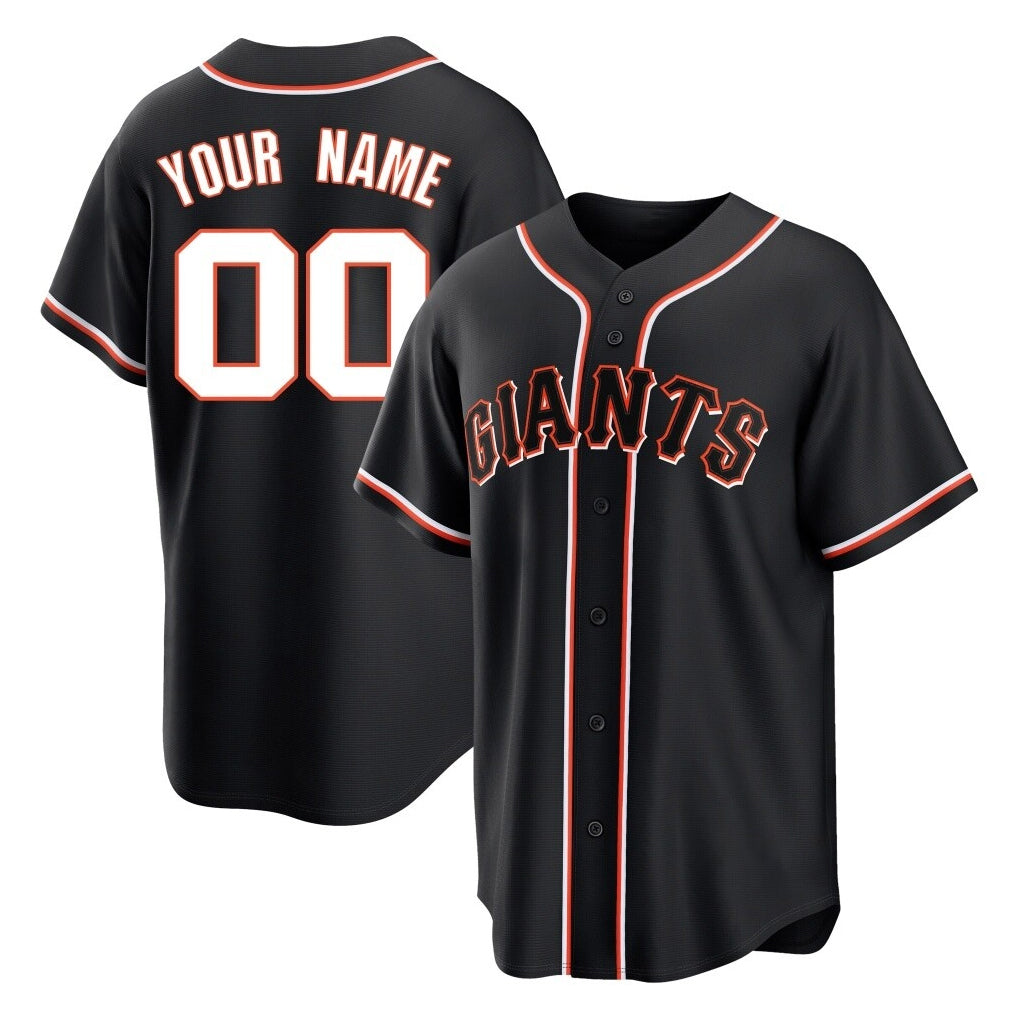 Custom SF.Giants Black Fashion Out Home Game Any Name & Number Gdoa Stitched Jerseys