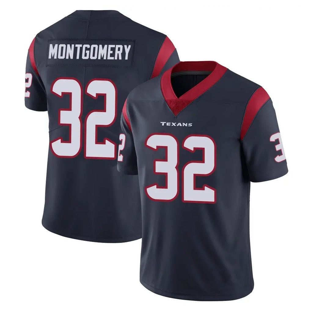 H.Texans #32 David Montgomery Player Navy Limited Vapor Untouchable Home Game Gdoa Stitched Jerseys
