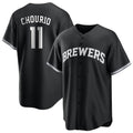 M.Brewers #11 Jackson Chourio Player Black Game Home Fdoa Stitched Jerseys