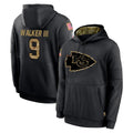 KC.Chiefs #9 Kenneth Walker III Player Black Salute to Service Hoodies Limited Game Gdoa Stitched Jerseys