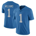 D.Lions #1 Jameson Williams Player Blue Limited Throwback Vapor Untouchable Gdoa Stitched Jerseys