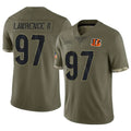 C.Bengals #97 Dexter Lawrence II Player Olive Salute to Service Limited Game Gdoa Stitched Jerseys
