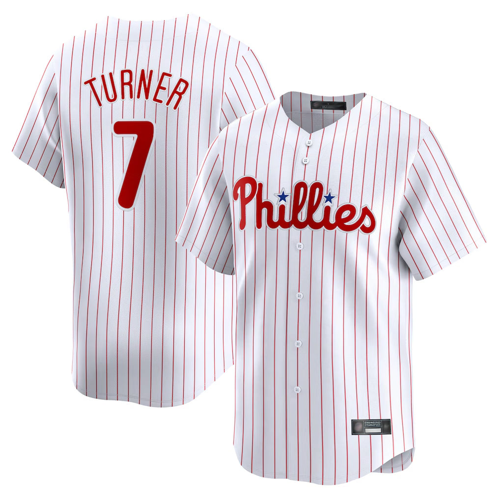 P.Phillies #7 Trea Turner Player White Home Limited Fdoa Stitched Jerseys